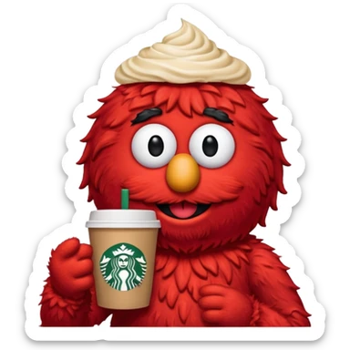 Elmo met starbucks sticker