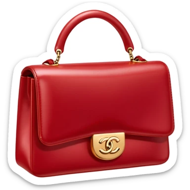 chanel red pearl bag gold hardware sticker