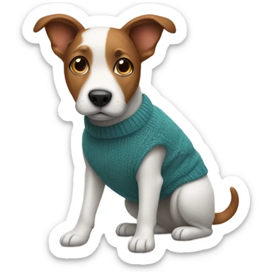 Dog with a jumper on  sticker