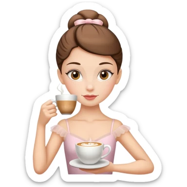 ballerina sipping cappuccino sticker