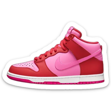 Nike low dunk red and pink sticker