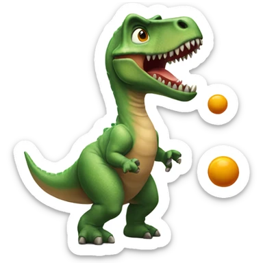 Dinosaur juggling sticker