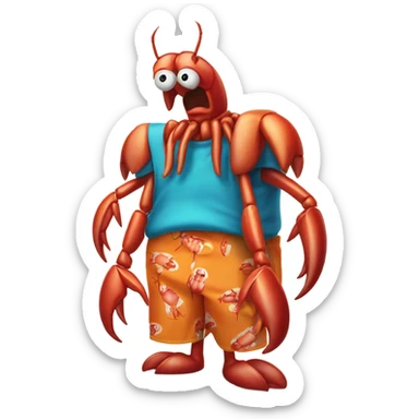 Lobster and swim short suffering  sticker