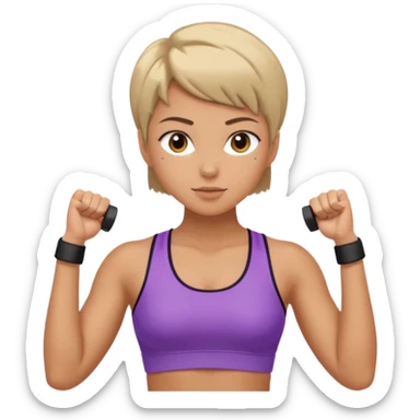 gym girl with short hair  sticker
