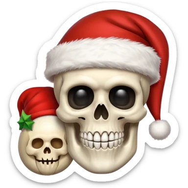 Skull ,MERRY CHRISTMAS Sign sticker