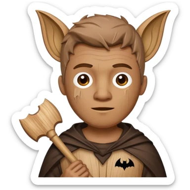 A wooden guy with a bat name tung tung tung sahur sticker