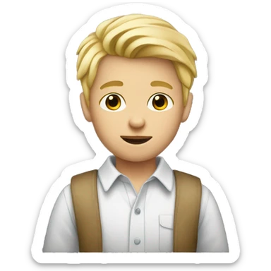 blonde boy in collared shirt sticker