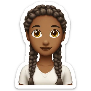 brownskingirl with braids sticker