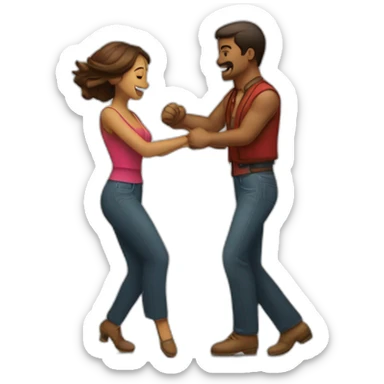 Hombre y mujer bailando sticker