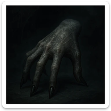 Wednesday Addams' hand inspired by Thing crawling, slightly creepy, gothic style sticker