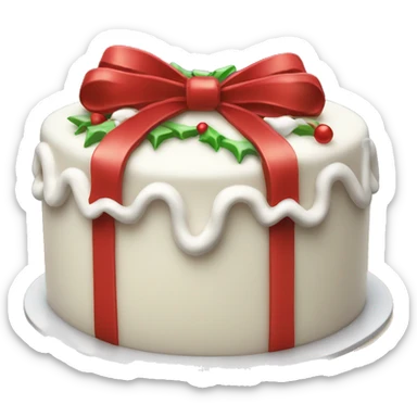 Christmas cake with a bow sticker