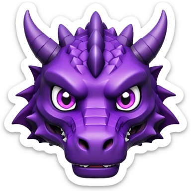 Minecraft black dragon head with purple eyes sticker