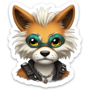 Colorful cute edgy badass anthropomorphic furry  sticker