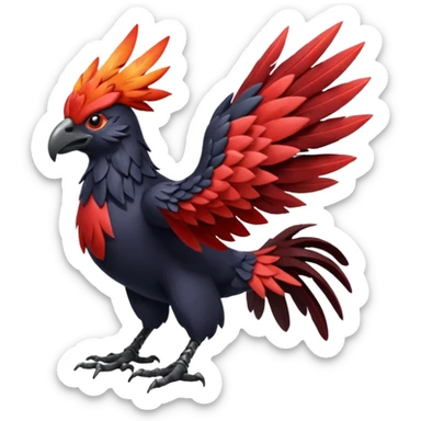Braviary-Yveltal-Fakémon-hybrid-creature (full body)  sticker