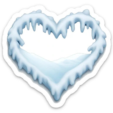 Snow heart sticker