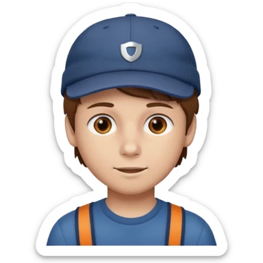 Un niño con gorra pelo castaño  sticker