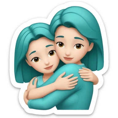 Teal hugs with Belles wording sticker