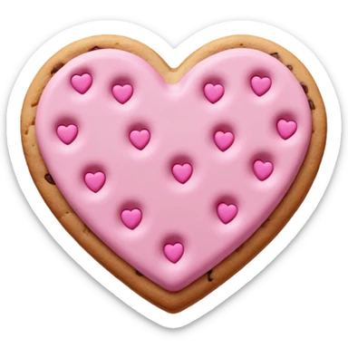 Heart cookie with pink chips  sticker