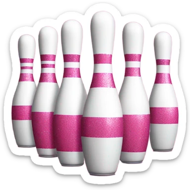 Pink glitter bowling pins  sticker
