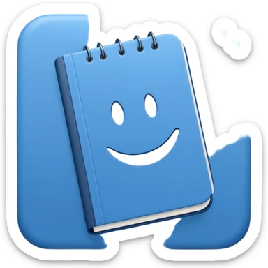 emoji of a simple agenda with a blue cover and simple details sticker