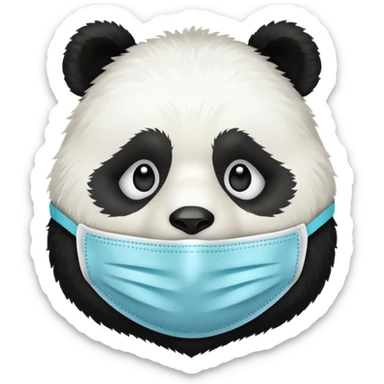 panda with facemask skincare sticker