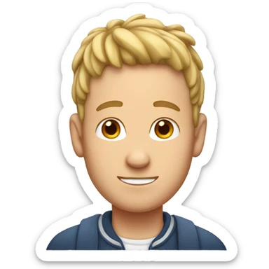 white guy with bun on top of head with animal ears  sticker