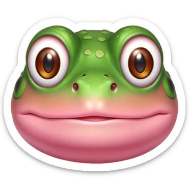 Mr cute frog cheeks pink blush sticker