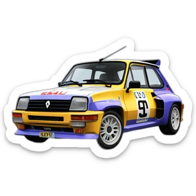 renault 5 turbo rally sticker