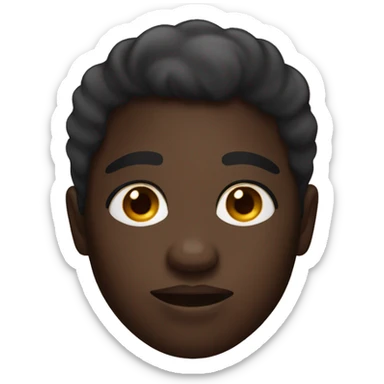 A dark skin face emoji with acne and hyperpigmentation  sticker