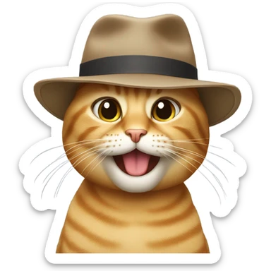 Cat wearing a hat sticker