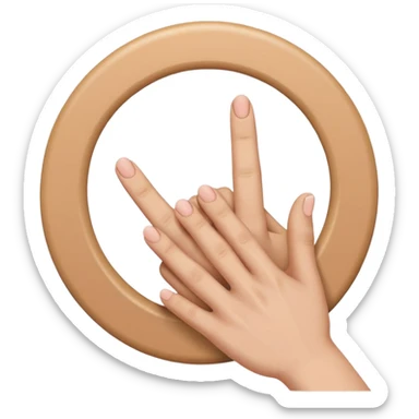 hand making a circle with fingers and another hand poking through the circle with a finger, emoji style sticker
