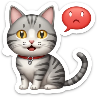 A cat meowing I miss you sticker