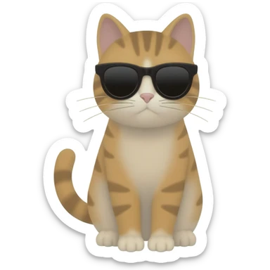 Cat wearing sunglasses sticker