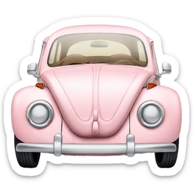 light pink vintage beetle car sticker