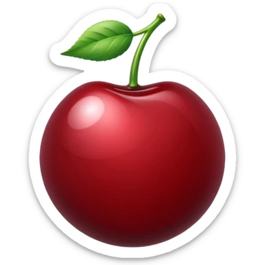 metallic dark red cherry candy sticker