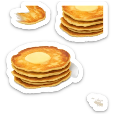 potato pancakes on plate isolated sticker