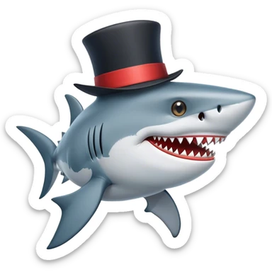 Shark with tophat sticker