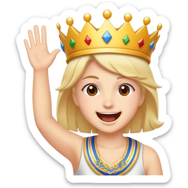 face cheering at a parade, joyful expression sticker