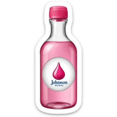 realistic Johnson and Johnson style bottle pink cap pink logo clear bottle with berry party logo with diddy oil and a berry on top bottle sticker