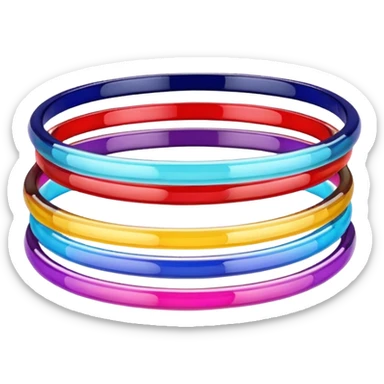   Colourfull Slim Glass Bangles set sticker