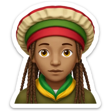 Jamaican dreads with a Jamaican bonnet no person just the hair sticker