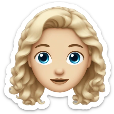 dreamy girl with brown hair and blue eyes. 3 girls with blonde hair sticker