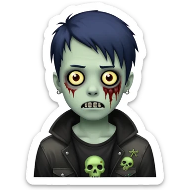 emo boy zombie piercings sticker