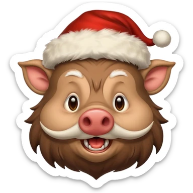 Santa Claus as a wild boar sticker
