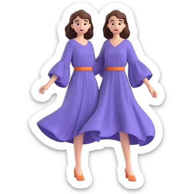 flowy dress with wide sleeves airy and loose sticker