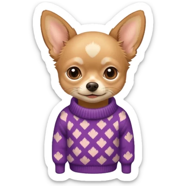 Tan chihuahua wearing a sweater sticker