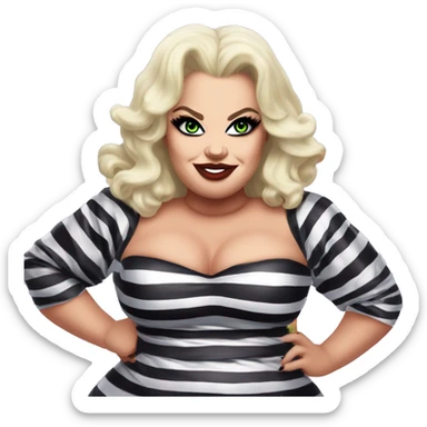 Plump trisha paytas in beetlejuice attire  sticker