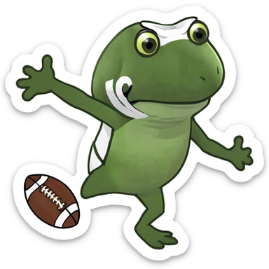 poop playing football sticker