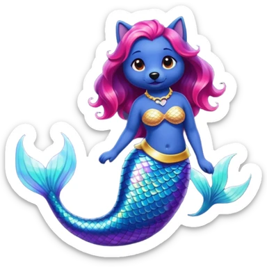 Dark dog with mermaid tail sticker