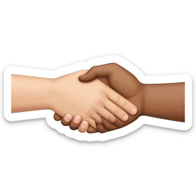 handshake emoji with one caucasian hand and one indian hand sticker